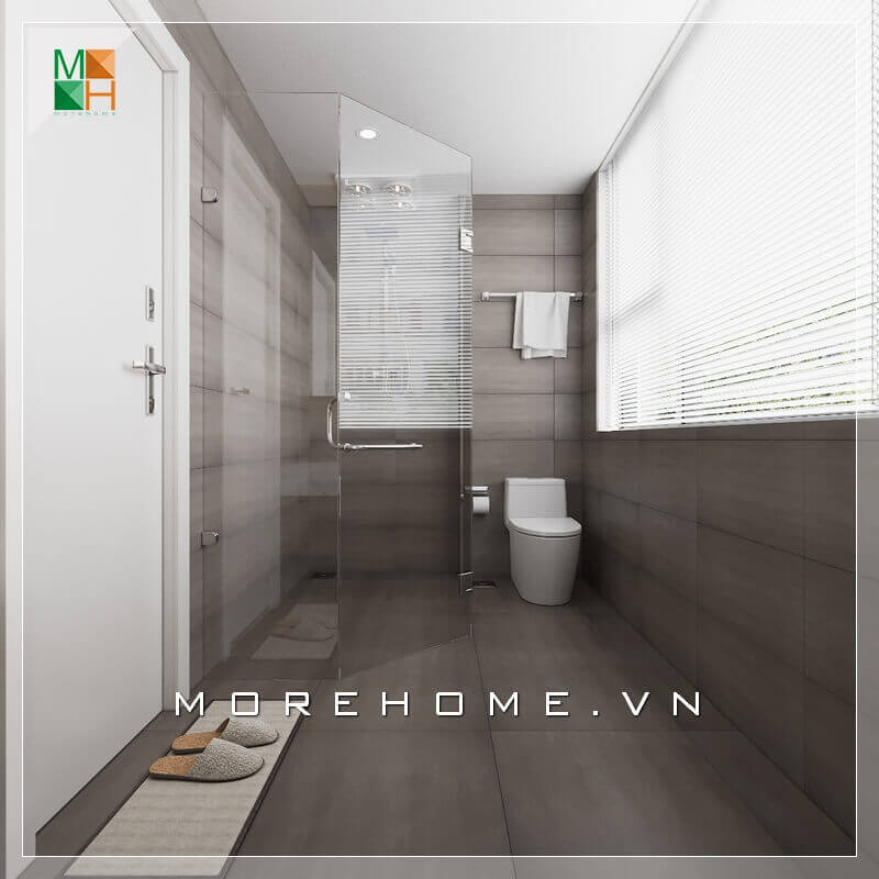 Mẫu phòng tắm chung cư bằng kính cường lực sang trọng tiện nghi. Thiết kế chung cư