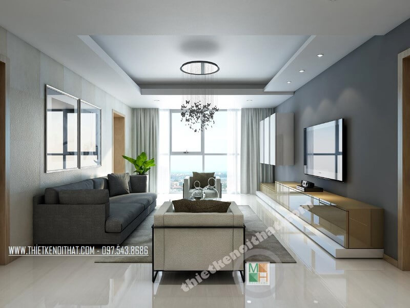 Thiết kế nội thất chung cư Thăng Long Number One tiện nghi, KTS đã khéo léo sắp xếp không gian xanh tạo sự cân bằng về màu sắc, hay đơn giản là sử dụng thiết kế đèn trùm cách tân nhẹ nhàng mang đến sự hài hòa về đường nét. Mẫu nội thất chung cư hiện đại