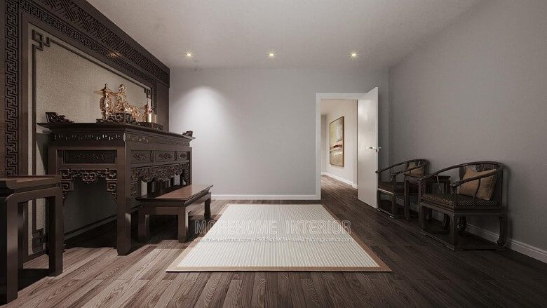 Bộ bàn ghế gỗ tự nhiên đẹp cho không gian nội thất phòng thờ