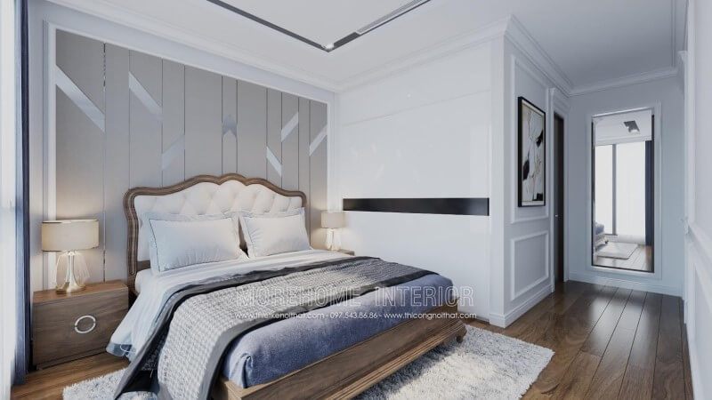 Mẫu tap đầu giường gỗ óc chó có thiết kế hiện đại và sang trọng, có 2 ngăn.